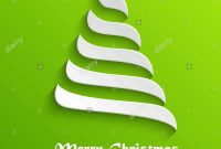 Abstract Modern D White Christmas Tree On Green Background Stock throughout 3D Christmas Tree Card Template