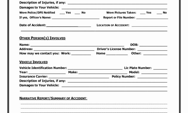 Accident Report Form Template Uk Of Motor Vehicle Choice Image in Vehicle Accident Report Form Template