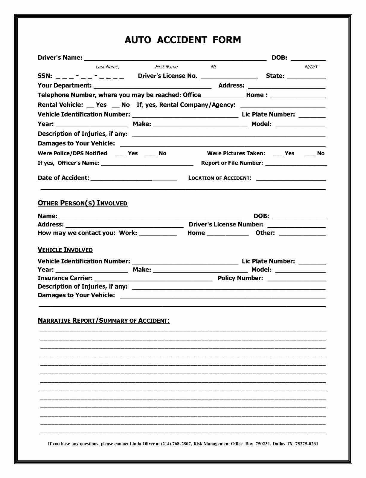 Accident Report Form Template Uk Of Motor Vehicle Choice Image throughout Vehicle Accident Report Template
