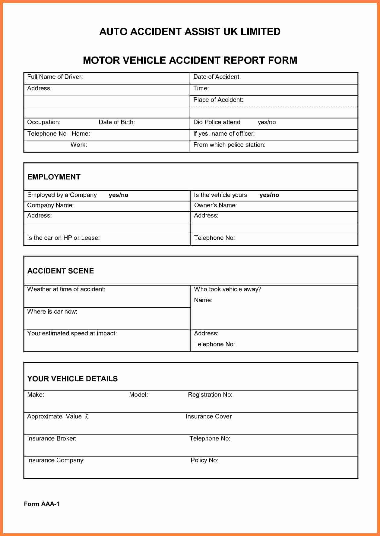 Accident Report Form Templates Template Employee Dreaded Ideas inside Incident Report Template Uk