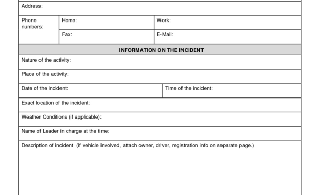 Accident Report Forms Template Ideas Medical Incident Form with regard to Medical Report Template Doc