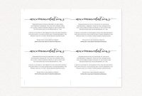Accommodations Card · Wedding Templates And Printables regarding Wedding Hotel Information Card Template