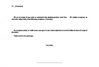 Acknowledgment And Acceptance Of Order Template pertaining to Certificate Of Acceptance Template