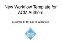 Acm Master Article Template for Template For Technical Report