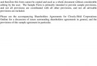 Actec Shareholders Agreements For Closelyheld Corporations Sample pertaining to S Corp Shareholder Agreement Template