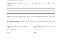 Amendment To Lease Or Rental Agreement  Legal Forms And Business within Addendum To Tenancy Agreement Template