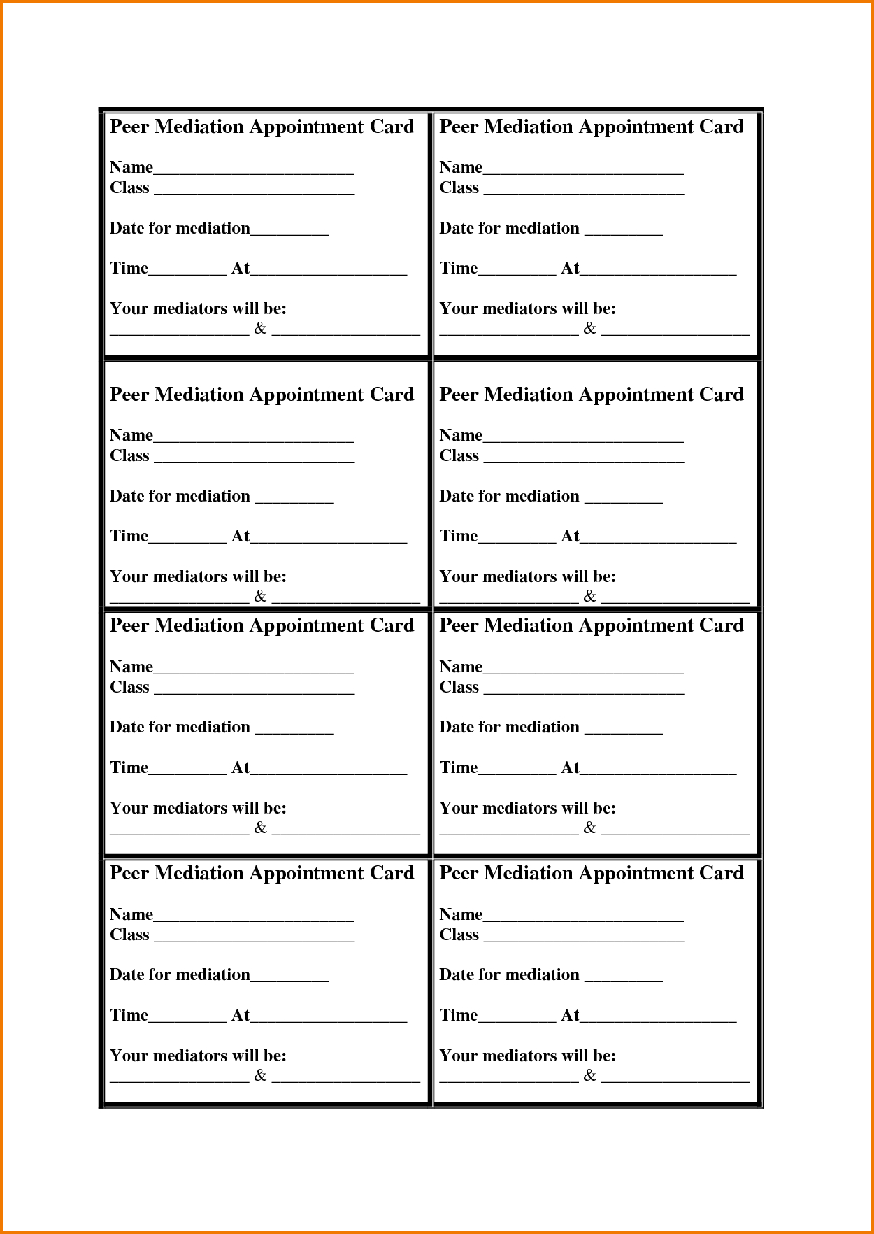 Appointment Cards Template  Authorization Letter Pdf within Appointment Card Template Word