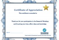 Appreciation Training Certificate Completion Thank You Word Letter pertaining to Certificate Of Participation Word Template