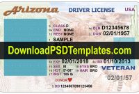 Arizona Driver License Psd Editable Az Template with Blank Drivers License Template