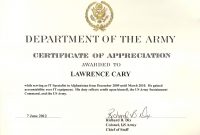 Army Appreciation Certificate Templates  Pdf Docx  Free in Army Certificate Of Completion Template