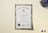 Army Camo Training Completion Certificate Design Template In Psd Word with Army Certificate Of Completion Template