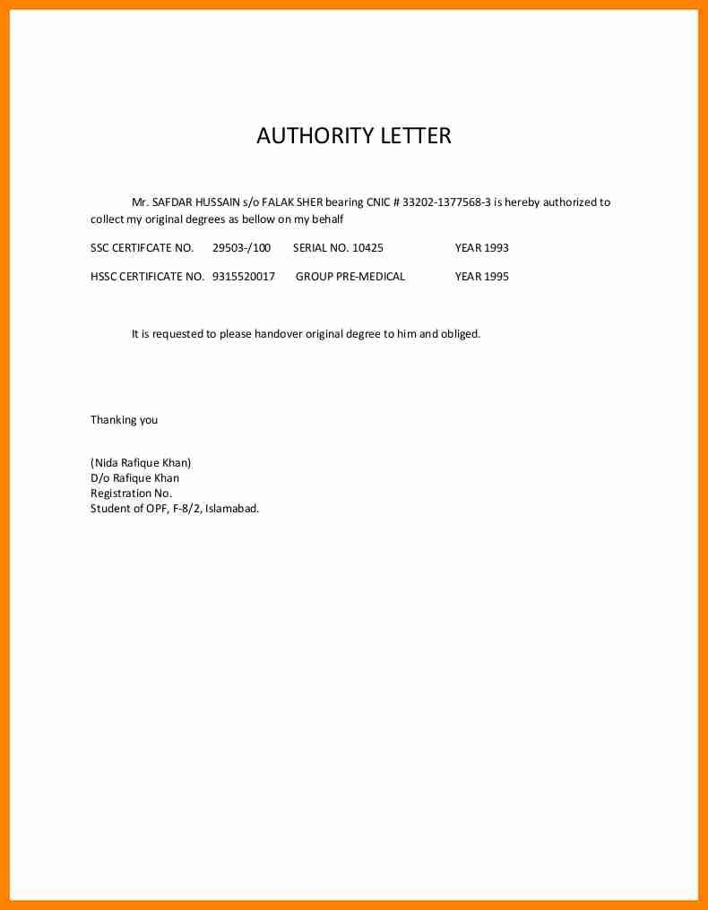 Authorization Letter For Document Collection Catering Resume throughout Certificate Of Authorization Template