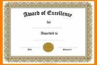 Award Certificates Templates Wordcertificate Award Templates For in Certificate Of Achievement Template Word