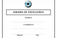 Award Of Excellence Certificate Template  Sansurabionetassociats intended for Certificate Of Excellence Template Word