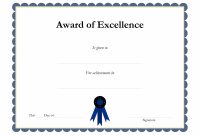 Award Template Certificate Borders Award Of Excellenceis Given inside Academic Award Certificate Template