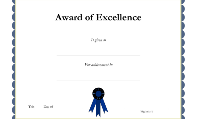 Award Template Certificate Borders  Award Of Excellenceis Given pertaining to Award Certificate Border Template