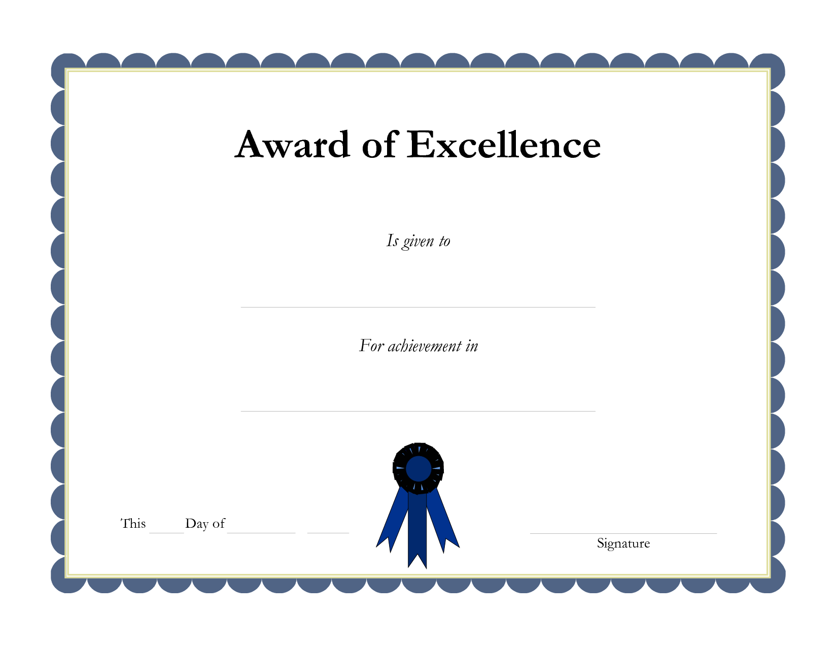 Award Template Certificate Borders  Award Of Excellenceis Given pertaining to Award Certificate Border Template