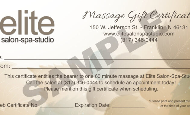 Awesome Collection For Spa Day Gift Certificate Template On Form for Spa Day Gift Certificate Template