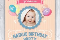 Baby Birthday Card Design Template Indesign Indd  Card  Invite intended for Indesign Birthday Card Template