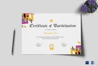 Badminton Participation Certificate Design Template In Word Psd in Templates For Certificates Of Participation