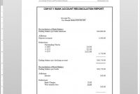 Bank Account Reconciliation Report Template throughout Business Bank Reconciliation Template