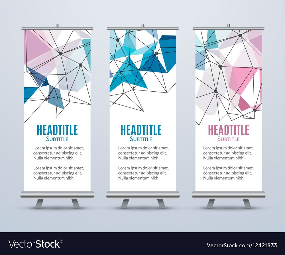 Banner Stand Design Template With Abstract Vector Image with regard to Banner Stand Design Templates
