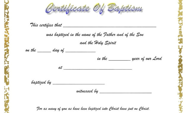 Baptism Certificate Template Ideas Awesome Of Catholic Christian pertaining to Christian Baptism Certificate Template