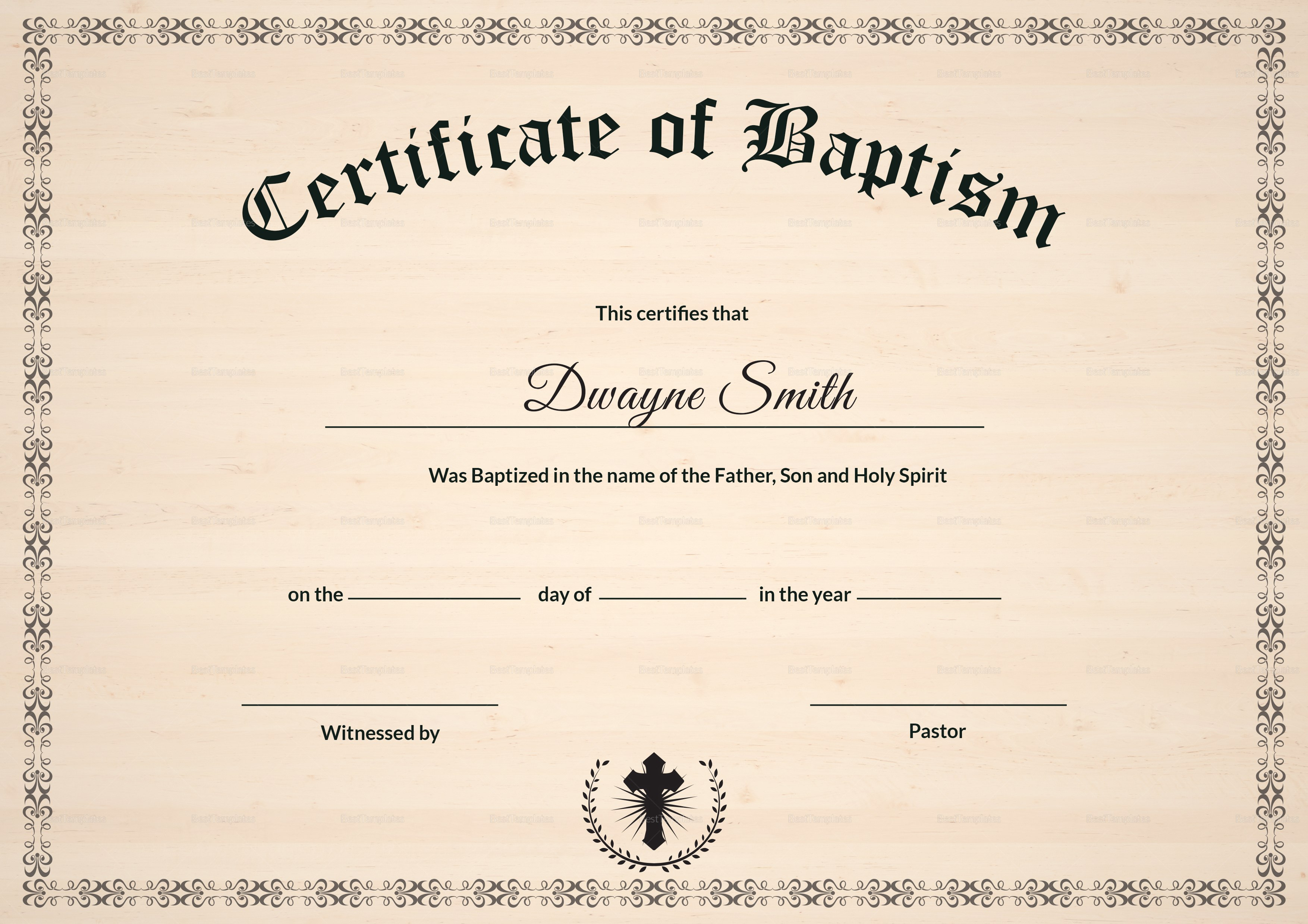 Baptism Certificate Template Pdf Ideas Awesome Of Broadman Word regarding Christian Certificate Template