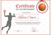 Basketball Award Achievement Certificate Design Template In Word Psd for Basketball Certificate Template