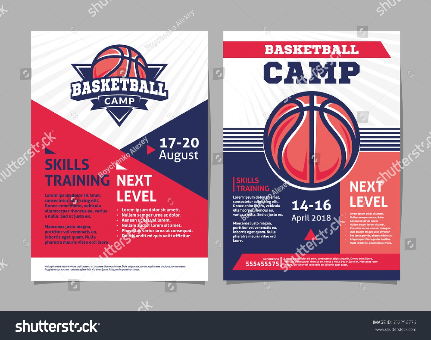 Basketball Camp Flyer Template Stock Vector Posters With Ball in Basketball Camp Brochure Template