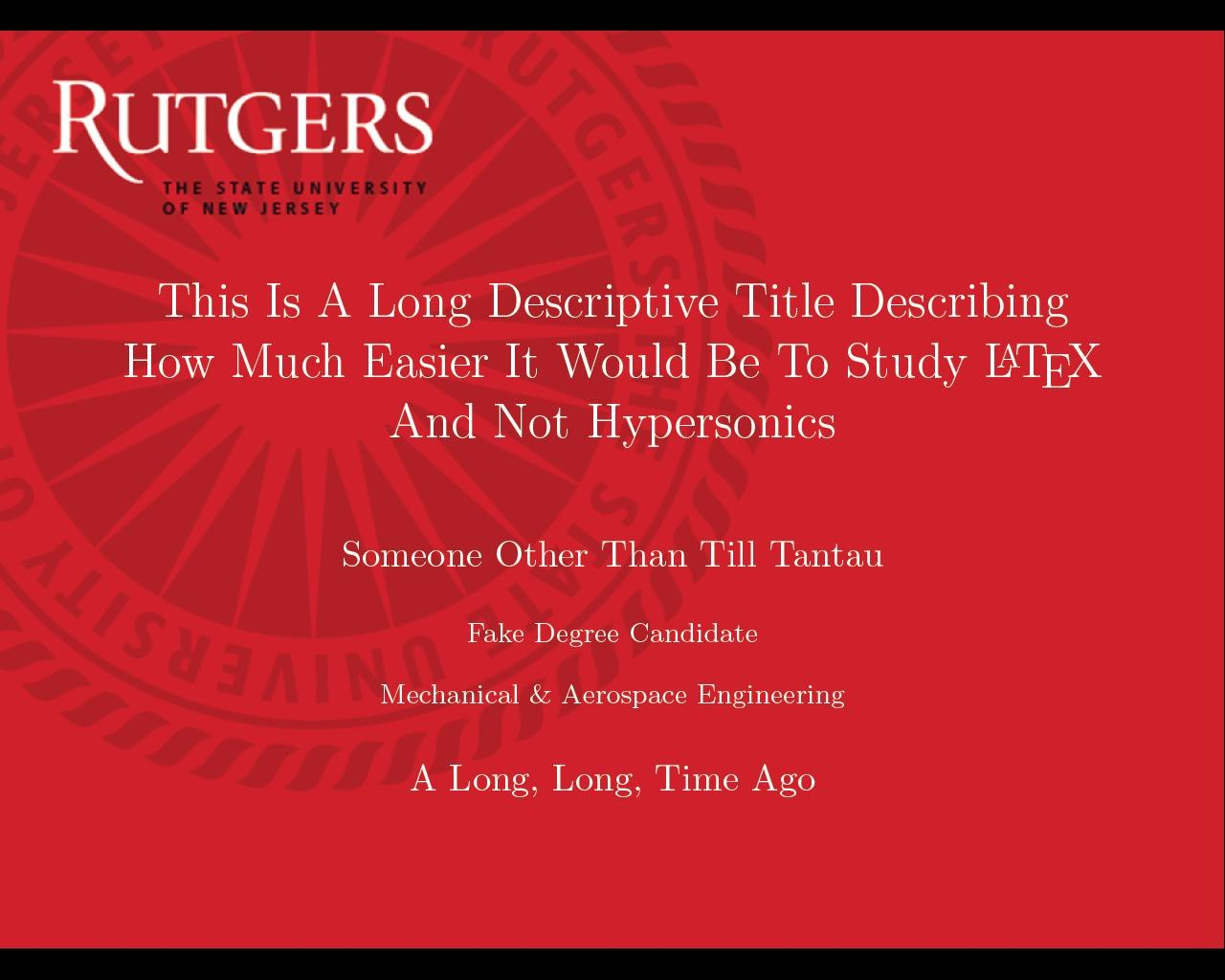 Beamer  Can I Specify Title Page Customization In A Template for Rutgers Powerpoint Template