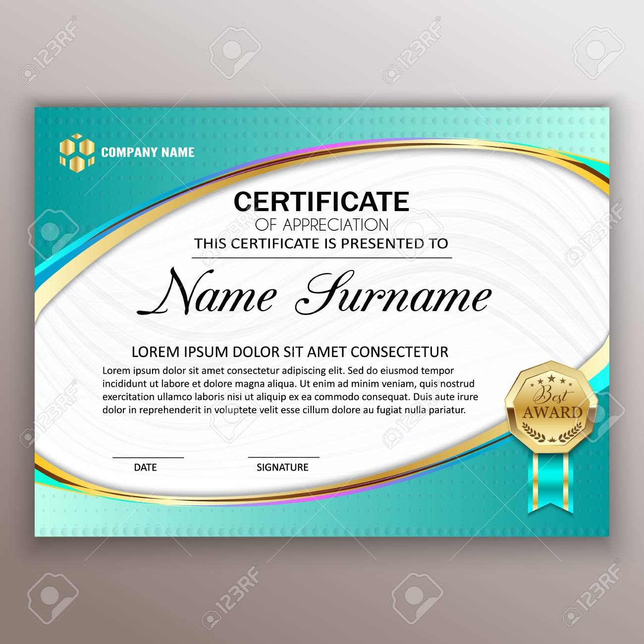 Beautiful Certificate Template Design With Best Award Symbol regarding Beautiful Certificate Templates