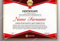 Beautiful Certificate Template Design With Best Award Symbol Ve intended for Beautiful Certificate Templates