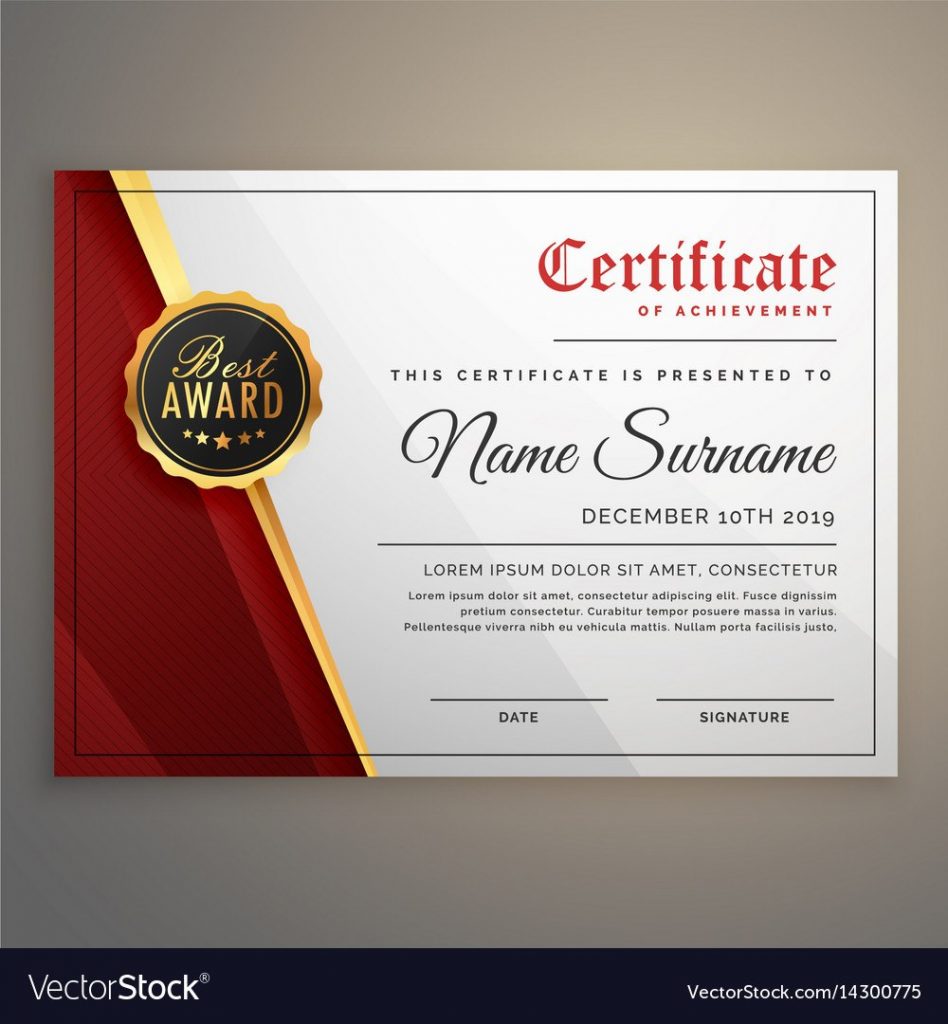 Beautiful Certificate Template Design With Best Vector Image for ...