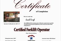 Beautiful Forklift Certification Card Template Free  Best Of Template with Forklift Certification Template