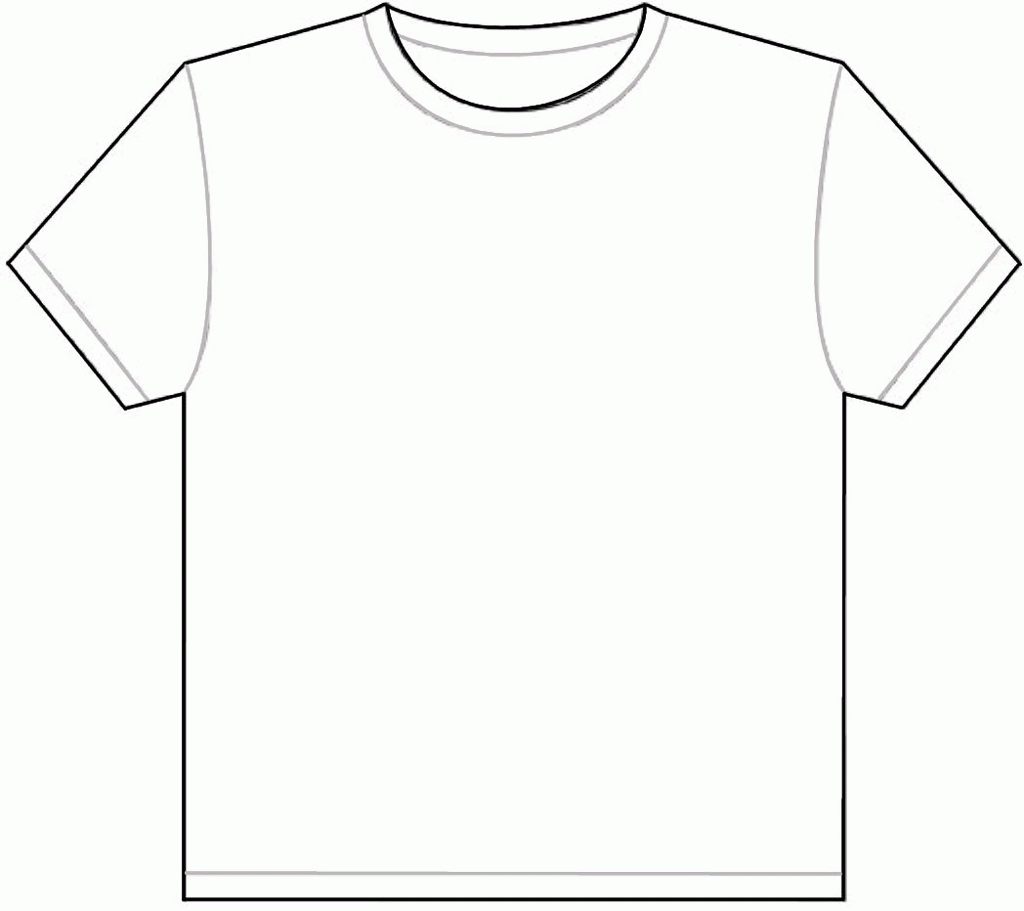Best Photos Of Large Printable Tshirt Template  Blank Tshirt pertaining to Blank Tee Shirt Template