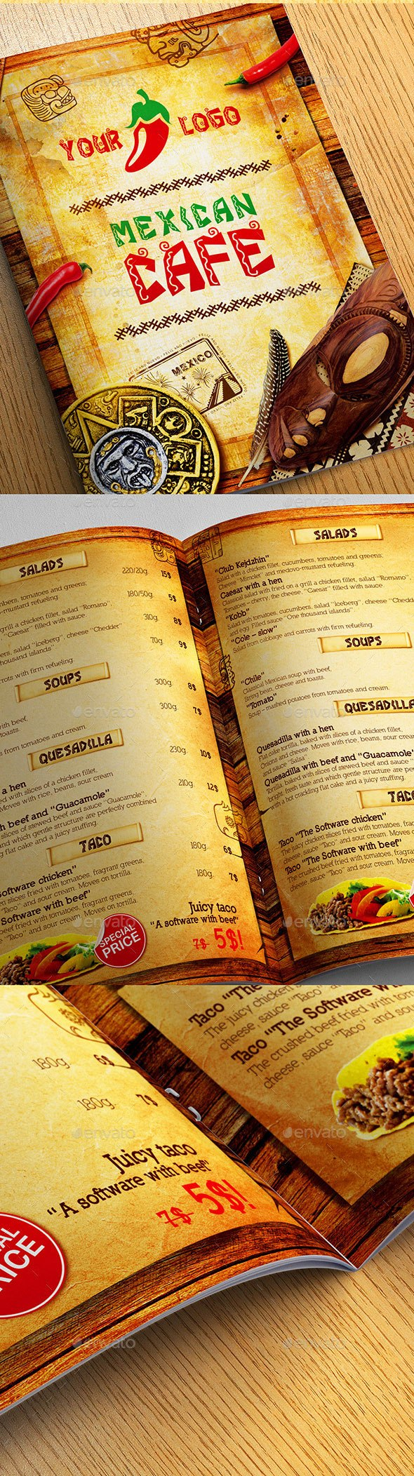 Best Selling Mexican Style Restaurant Menu Templates within Mexican Menu Template Free Download