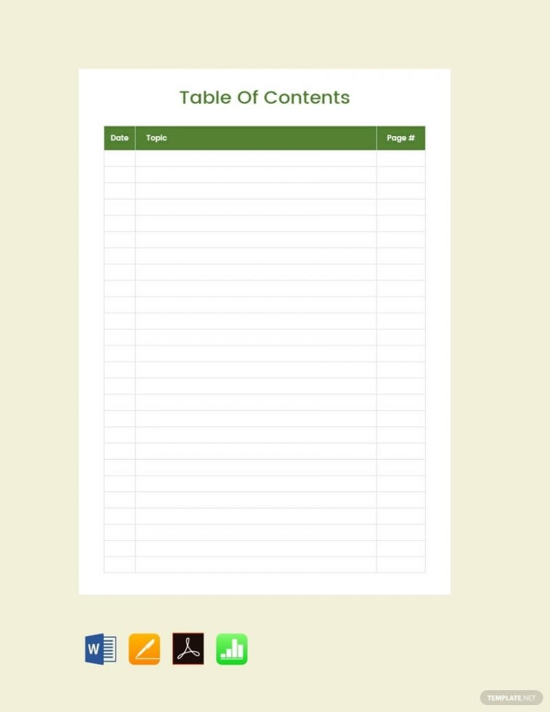 Best Table Of Content Templates For Your Documents throughout Blank Table Of Contents Template