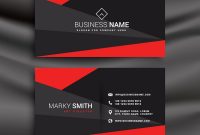 Black And Red Business Card Template With Vector Image for Buisness Card Template