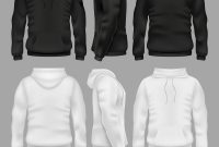 Black And White Blank Sweatshirt Hoodie Royalty Free Vector regarding Blank Black Hoodie Template