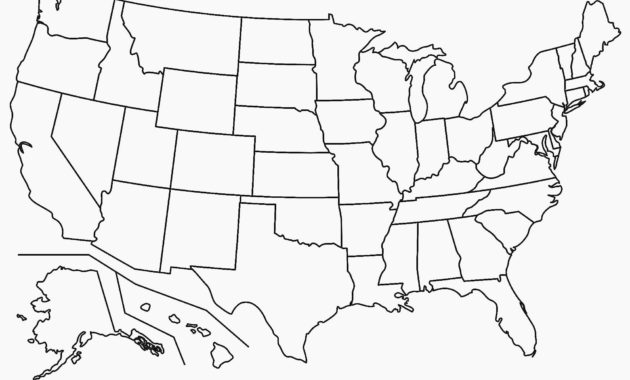 Black And White Map Of Us  Maplewebandpc pertaining to United States Map Template Blank