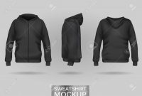 Black Sweatshirt Hoodie Template In Three Dimensions Front Stock regarding Blank Black Hoodie Template