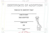 Blank Adoption Certificate  Sansurabionetassociats pertaining to Blank Adoption Certificate Template