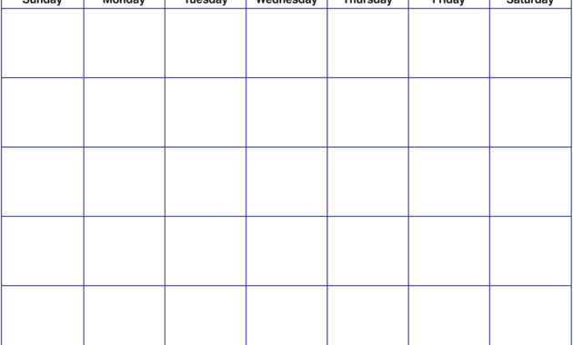 Blank Fillable Calendar Blank Calendar Printable Calendar Templates throughout Full Page Blank Calendar Template
