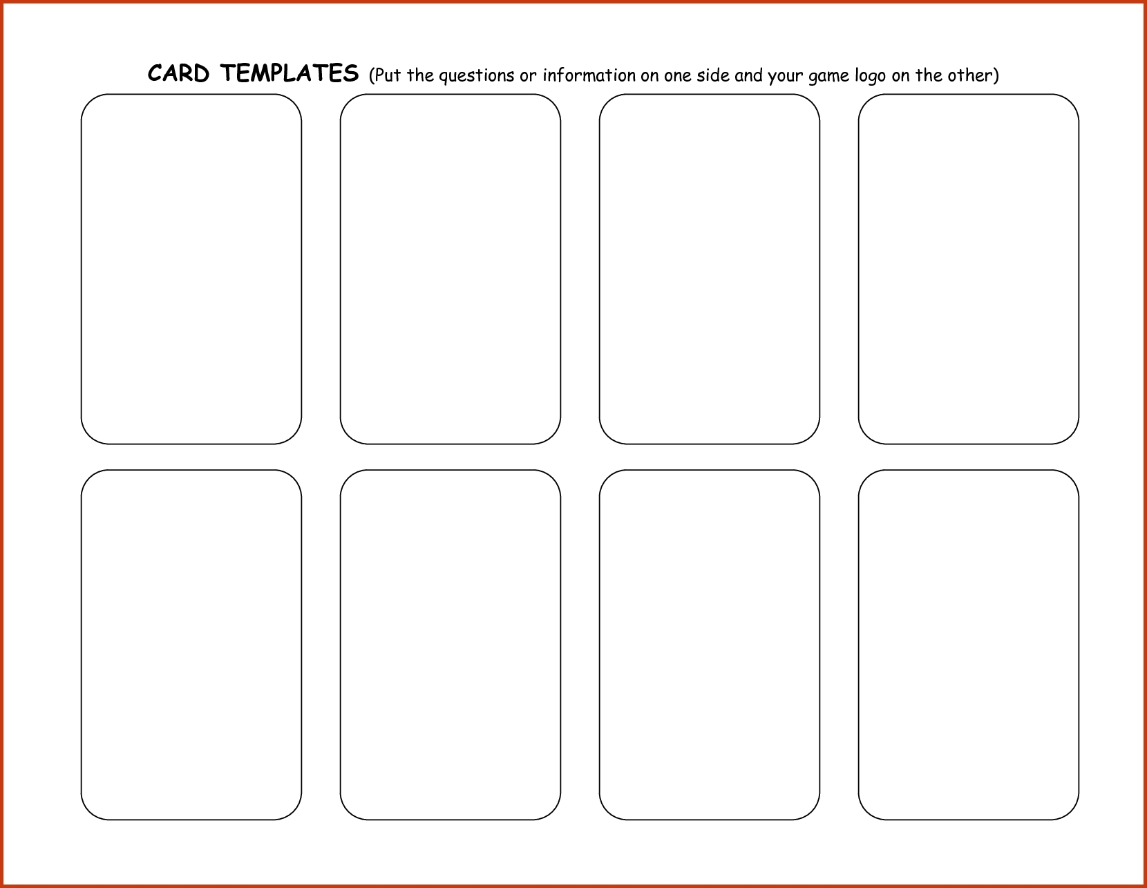 Blank Game Card Template  Theveliger with regard to Template For Game Cards