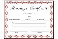 Blank Marriage Certificate Template  Sansurabionetassociats within Blank Marriage Certificate Template