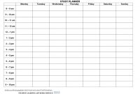 Blank Revision Timetable Template  Template Design Ideas Pertaining within Blank Revision Timetable Template