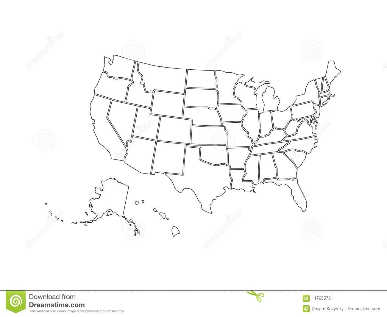 Blank Similar Usa Map Isolated On White Background United States Of regarding United States Map Template Blank