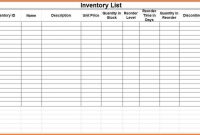 Blank Small Business Inventory Control Checklist Spreadsheet in Small Business Inventory Spreadsheet Template