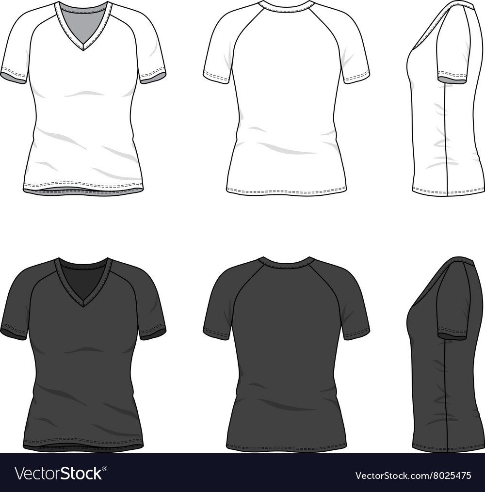 Blank Vneck Tshirt Royalty Free Vector Image with Blank V Neck T Shirt Template